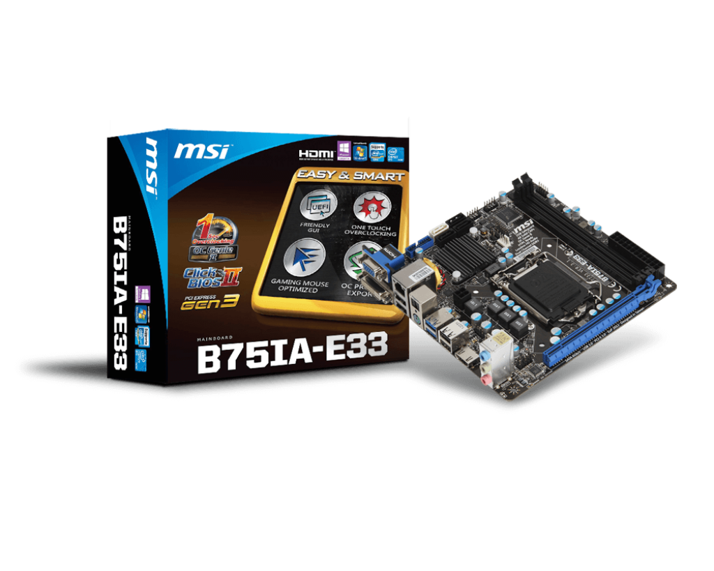 Pagrindinė plokštė MSI B75IA-E33 (Atnaujinta)