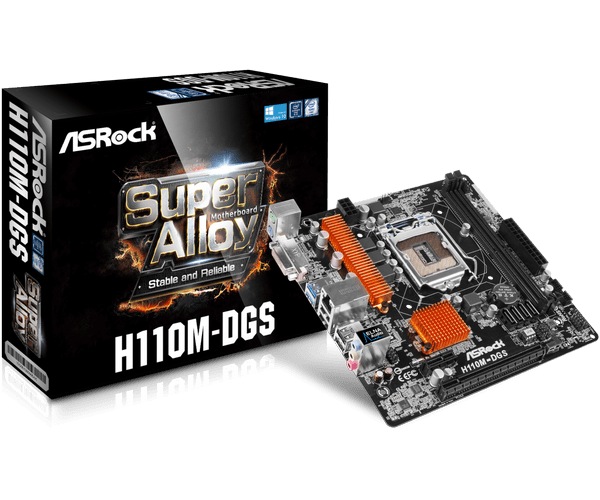 Pagrindinė plokštė ASROCK H110M-DGS (Atnaujinta)