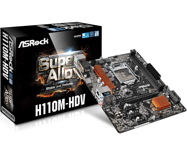 Pagrindinė plokštė ASROCK H110M-HDV  (Atnaujinta)