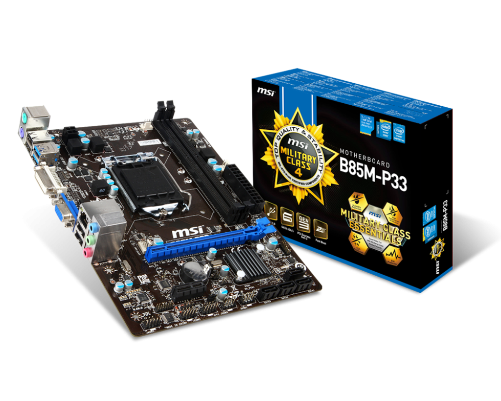 Pagrindinė plokštė MSI B85M-P33 (Atnaujinta)