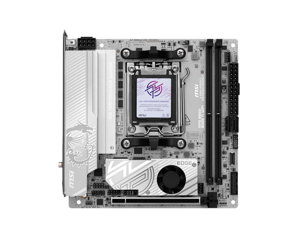 MSI MPG B850I EDGE TI WIFI | Processor family AMD B850 | Processor socket AM5 | DDR5 | Supported hard disk drive interfaces SATA, M.2 | Number of SATA connectors 2