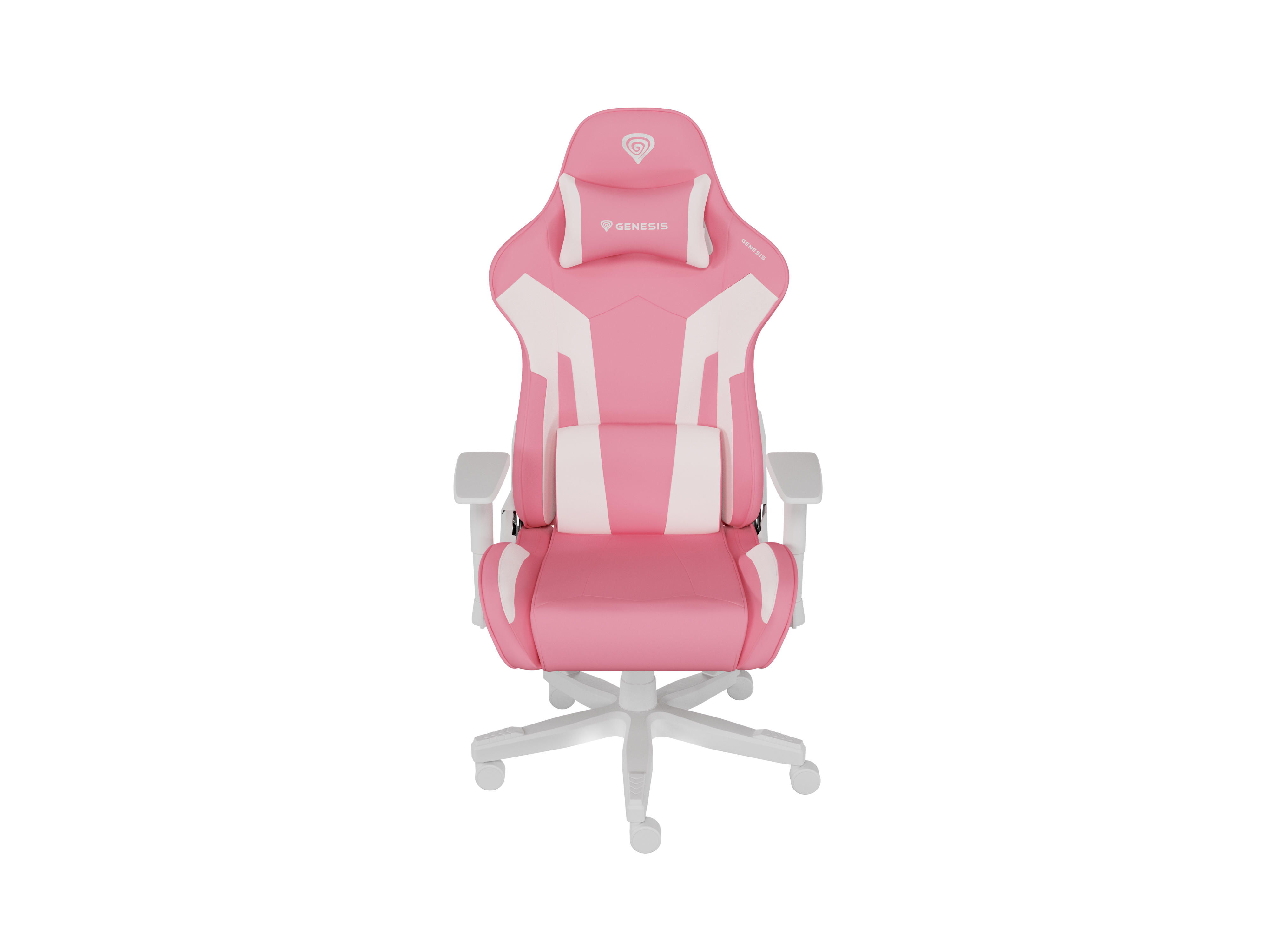 Genesis Gaming Chair Nitro 710 Backrest upholstery material: Eco leather, Seat upholstery material: Eco leather, Base material: Nylon, Castors material: Nylon with CareGlide coating | Pink/White