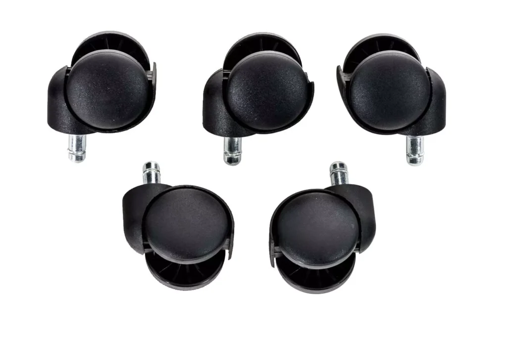 5 plastikinių ratukų pakuotė