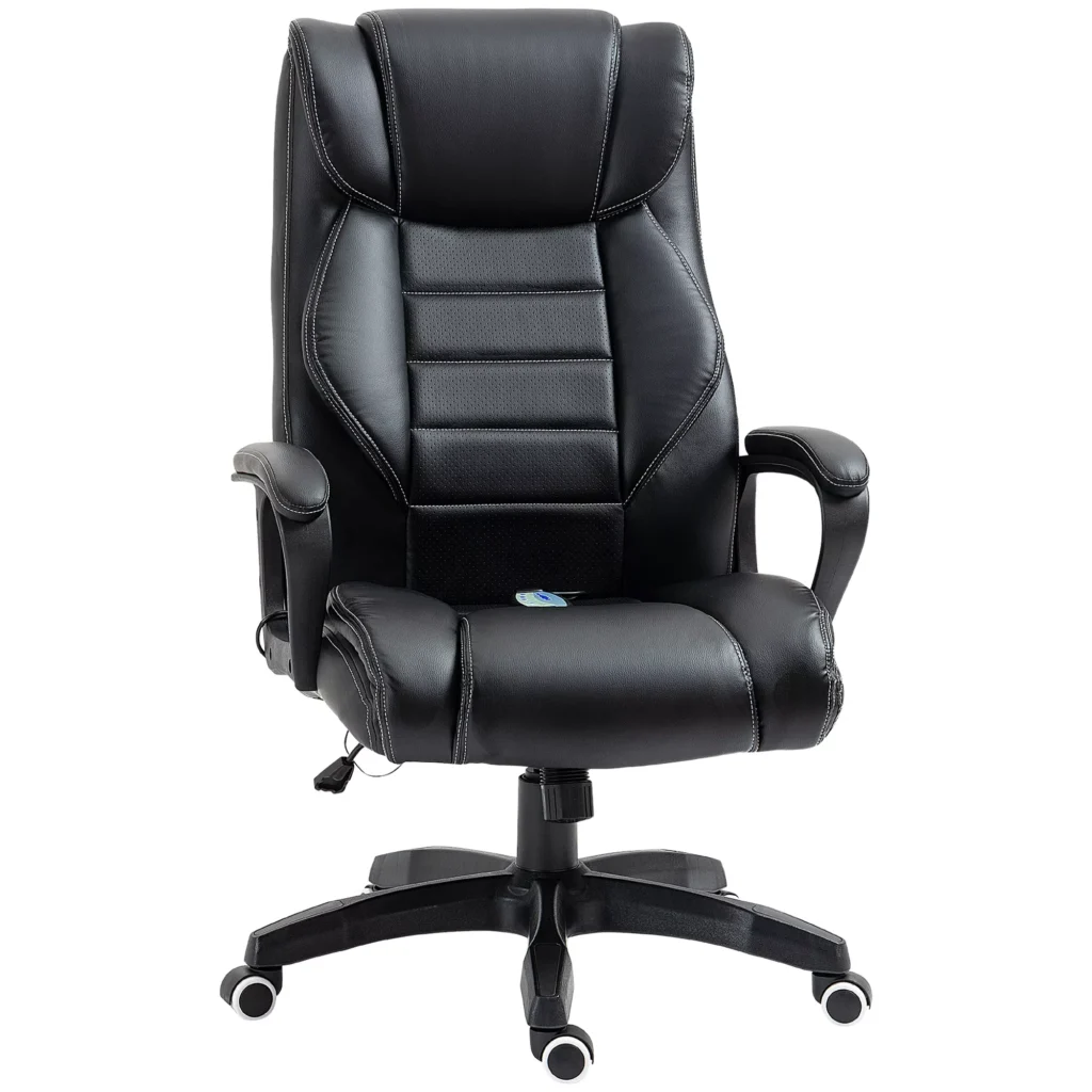 Ergonominė žaidimų kėdė, kompiuterio kėdė 6 vibracijos taškai - juoda
