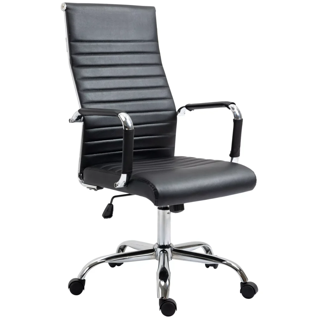 Ergonomiška eko odos biuro kėdė su supimo funkcija - juoda