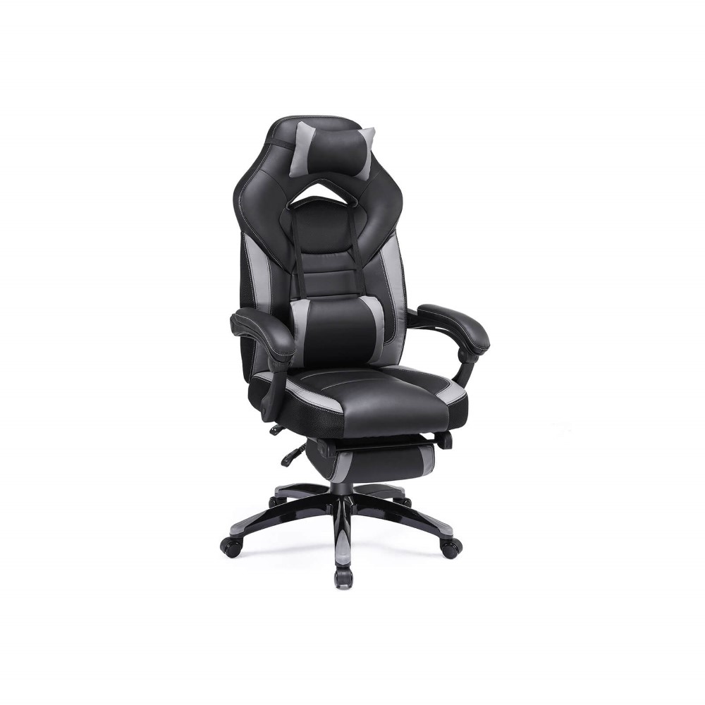 Ergonomiška biuro žaidimų kėdė patogi juoda pilka