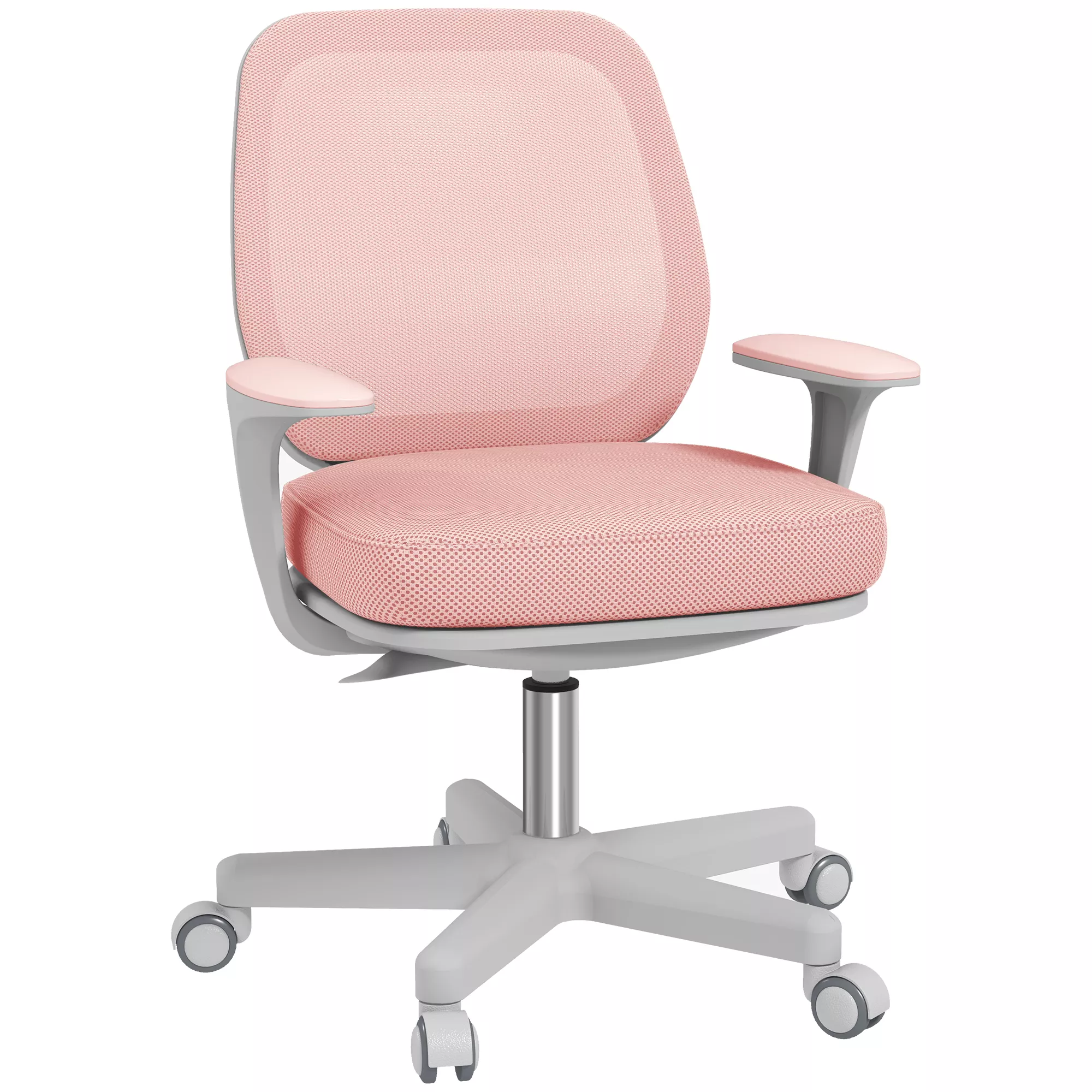 Vinsetto Biuro Kėdė, Ergonomiška Stalo Kėdė su Sukimosi Funkcija, Reguliuojamas Aukštis 55 x 48 x 82,5-94,5 cm Rožinė