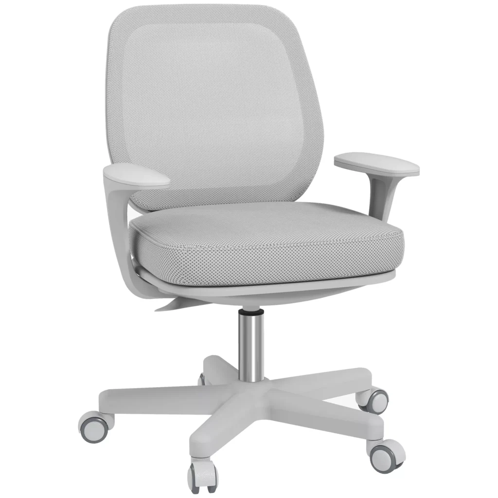 Vinsetto Biuro kėdė, Ergonomiška stalinė kėdė su pasukimo funkcija, Reguliuojamas aukštis 55 x 48 x 82,5–94,5 cm Pilka