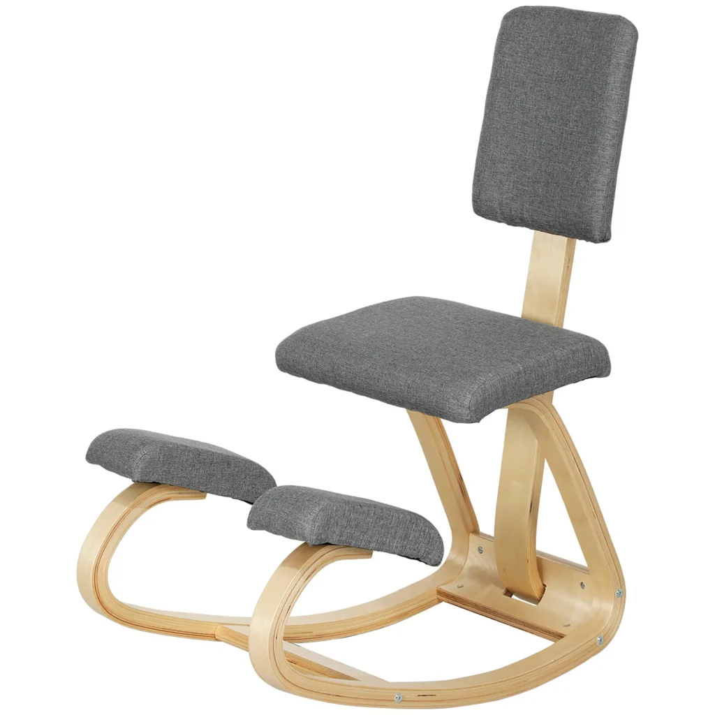 HOMCOM Ergonominis kelių kėdė, kelių sėdynė sveikatos kėdė namams, biurui, meditacijai pilka