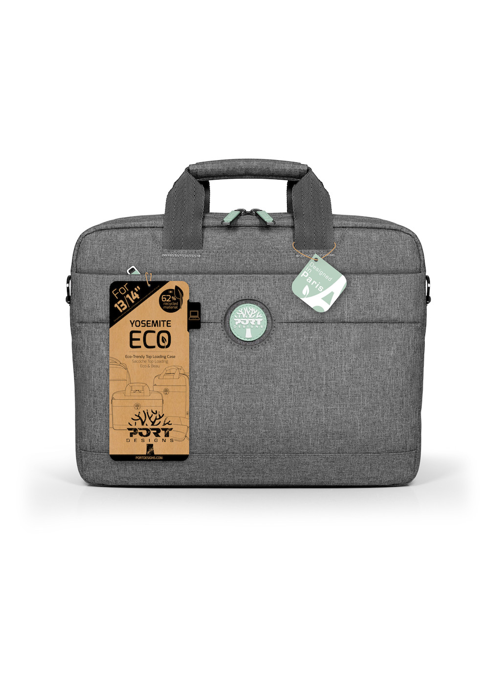 PORT DESIGNS | Yosemite Eco TL Laptop Case 13/14 | Laptop Case | Grey | Shoulder strap