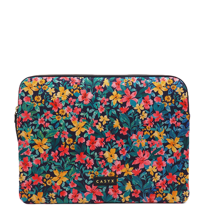 Casyx for MacBook SLVS-000023 Fits up to size 13 ”/14 ", Sleeve, Canvas Flowers Dark, Waterproof