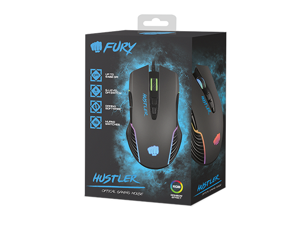 Fury | Gaming Mouse | Fury Hustler | Wired | Optical | Gaming Mouse | Black | Yes