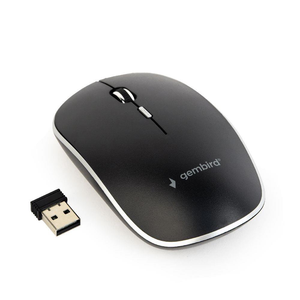 Pelė Gembird Silent Wireless Optical Mouse MUSW-4BS-01 USB, Black