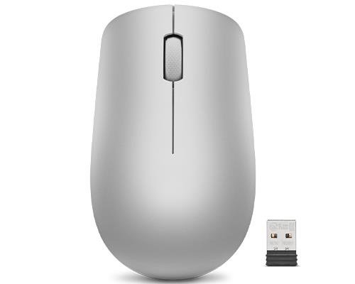 Pelė Lenovo Wireless Mouse 530 Optical Mouse, Platinum Grey, 2.4 GHz Wireless via Nano USB