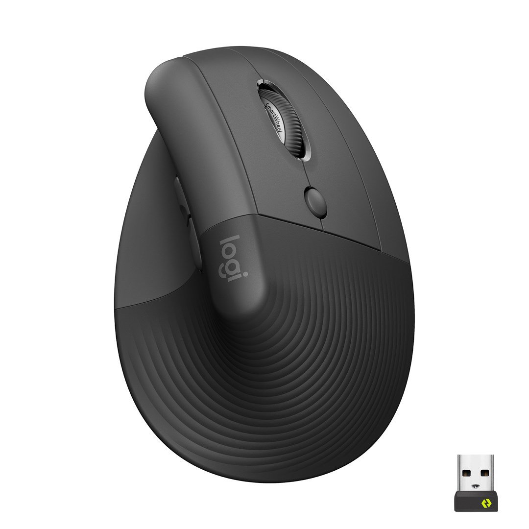 LOGITECH LIFT RIGHT VERTICAL ERGONOMIC MOUSE - GRAPHITE / BLACK