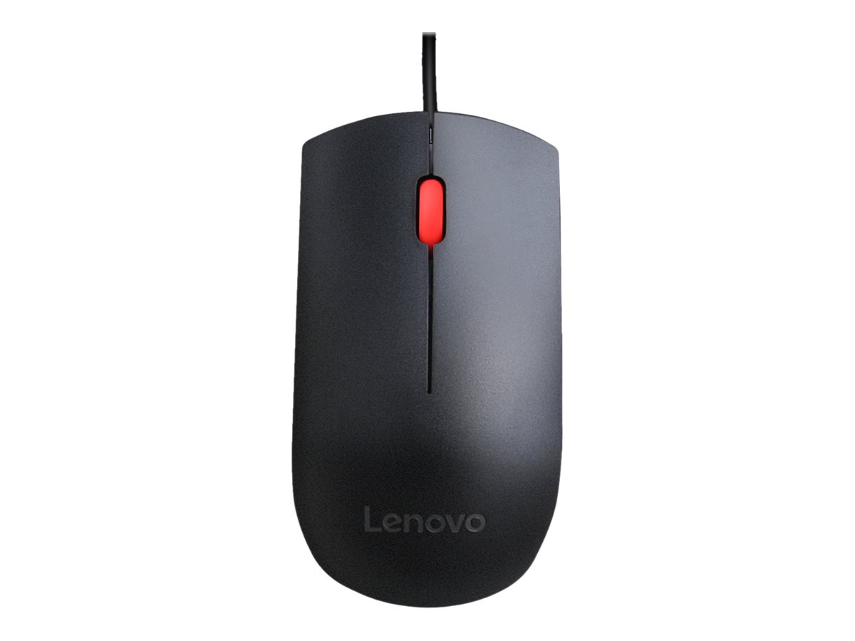 Lenovo Essential USB Wired Mouse, 1600 DPI, 1.8 m, 3 Buttons, Black | Lenovo | Essential USB Mouse | Optical sensor | wired | Black