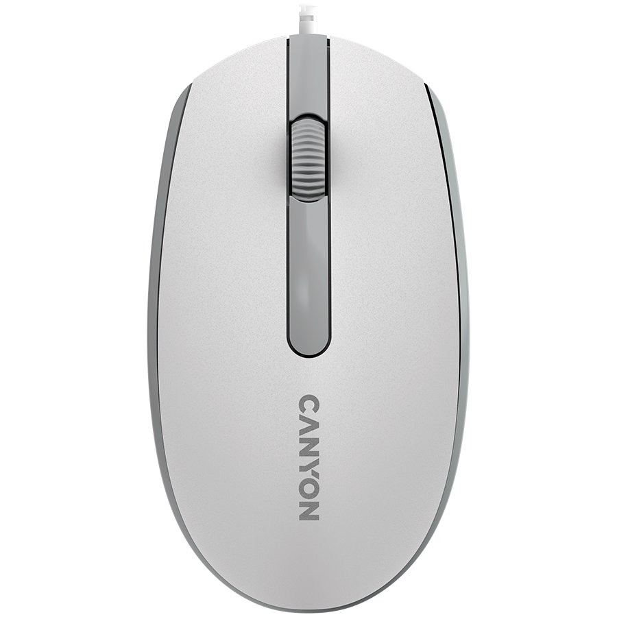 Canyon Wired  optical mouse with 3 buttons, DPI 1000, with 1.5M USB cable,White grey, 65*115*40mm