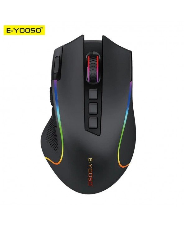 E-YOOSO X-11 RGB USB 2.4G belaidė žaidimų pelė 4000 DPI 9 programuojami mygtukai Ergonomiška žaidėjų pelė