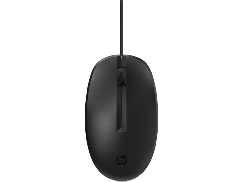 HP 125 USB Wired Mouse, Sanitizable - Black