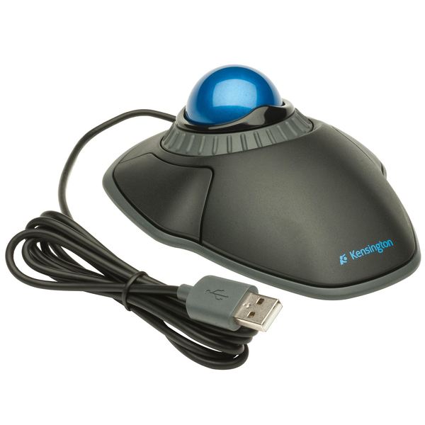 Kensington Orbit Trackball w/ scroll ring ball mouse, black