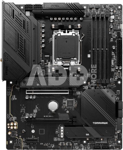 MSI MAG B650 TOMAHAWK WIFI Processor family AMD, Processor socket AM5, DDR5 DIMM, Memory slots 4, Supported hard disk drive interfaces 	SATA, M.2, Number of SATA connectors 6, Chipset AMD B650, ATX