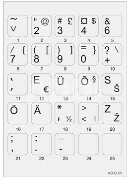 Minipicto keyboard sticker KB-EU-01GRY, grey/black
