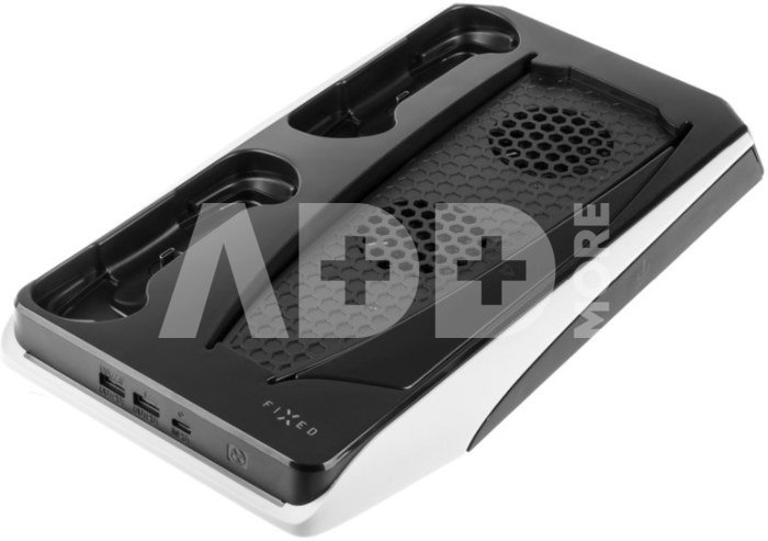 Fixed Multifunctional Station for PlayStation 5 with Cooling and Charging for two DualSense Controllers | FIXPS5-MCS-BW