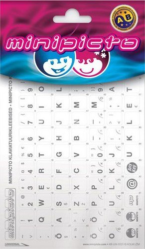 Minipicto keyboard sticker EST KB-UNI-EE01-WHTLTGRY, white/gray