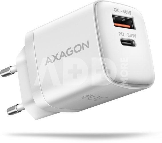 AXAGON Wall Charger 2x port (USB-A+USB-C), 30W | ACU-PQ30W