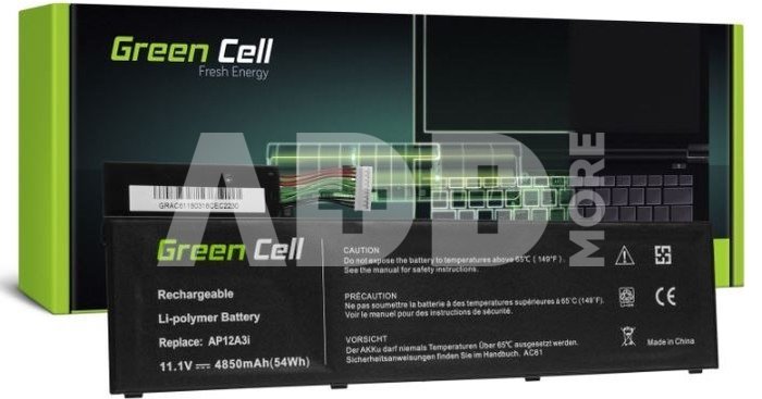 Green Cell Battery for Acer Timeline M3 M5 P648 AP12A3i 10,8/11,1V 4850mAh