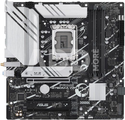 Asus PRIME B760M-A WIFI D4 Processor family Intel, Processor socket LGA1700, DDR4 DIMM, Memory slots 4, Supported hard disk drive interfaces 	SATA, M.2, Number of SATA connectors 4, Chipset Intel B760, mATX
