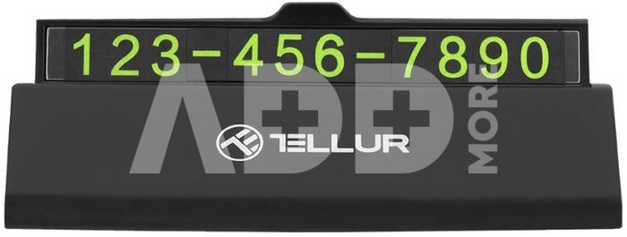 Tellur Temporary car parking phone number card black