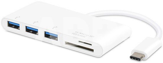 Vivanco USB hub USB-C + card reader, white (34295)