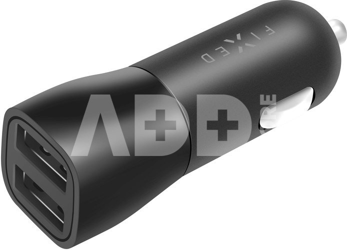Fixed Dual USB Car Charger Black, 15 W