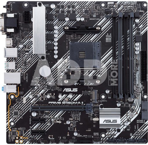 Asus PRIME B450M-A II Memory slots 4, Number of SATA connectors 6 x SATA III, max 128GB, Chipset AMD B, Processor family AMD, Micro ATX, DDR4, Processor socket AM4