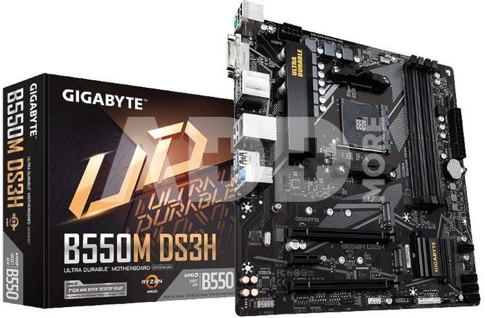 Gigabyte Motherboard B550M DS3H AM4 4DDR4 HDMI/DVI M.2 USB3.2 mATX