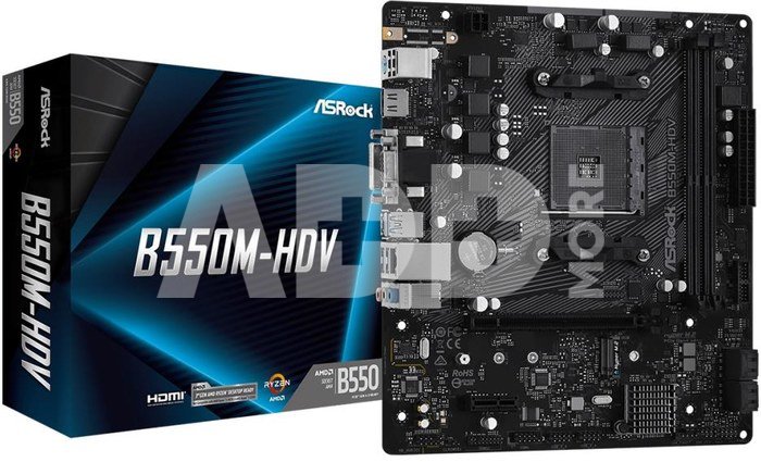 ASRock B550M-HDV AM4 2DDR4 HDMI/DVI/D-SUB M.2 mATX