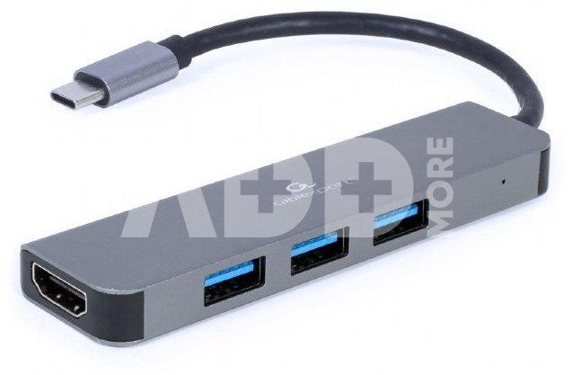 Cablexpert USB Type-C 2-in-1 multi-port adapter (Hub + HDMI) A-CM-COMBO2-01 0.09 m, Grey, USB Type-C