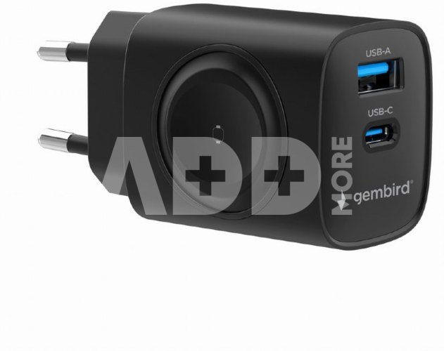 Gembird 2-in-1 20 W Apple Watch and Phone Fast Charger | TA-UC-PDQCW20-01-BK