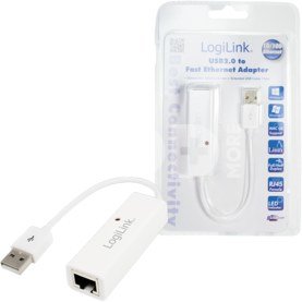 Logilink Fast Ethernet USB 2.0 to RJ45 Adapter: RJ-45, USB