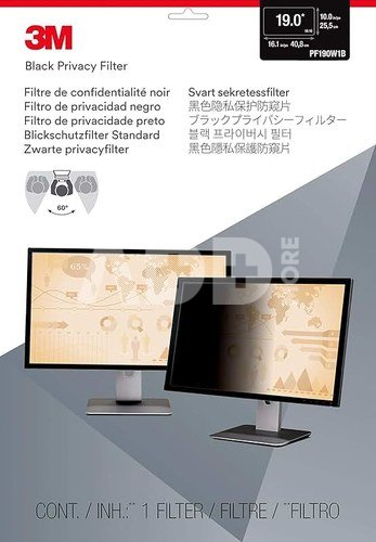 3M PF190W Privacy Filter Black for 48,3cm (19,0 ) 16:10