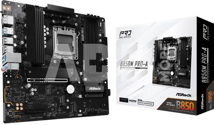 ASRock B850M PRO-A | Processor family AMD | Processor socket AM5 | DDR5 | Supported hard disk drive interfaces SATA, M.2 | Number of SATA connectors 4