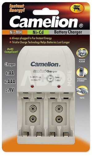 Camelion Plug-In Battery Charger BC-0904S 2x or 4xNi-MH AA/AAA or 1-2x 9V Ni-MH