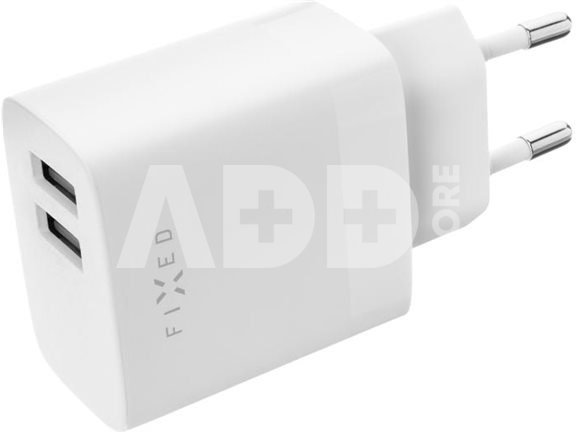 FIXED Dual USB Travel Charger 17W, White Fixed
