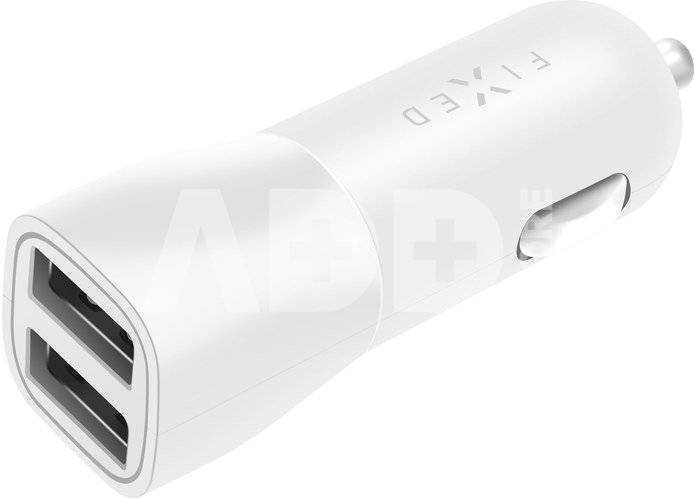 FIXED Dual USB Car Charger 15W, White