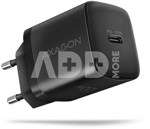 AXAGON ACU-PD20 Wall charger 20W, 1x port USB-C, PD3.0/PPS/QC4+/AFC/Apple, black