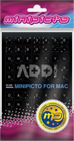 Minipicto keyboard sticker EST/RUS KB-MAC-EE-RU-BLK, black