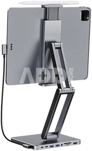 Docking station with stand for Tablet/iPad, INVZI, MH03, MagHub, 3x USB-C, 2x USB-A