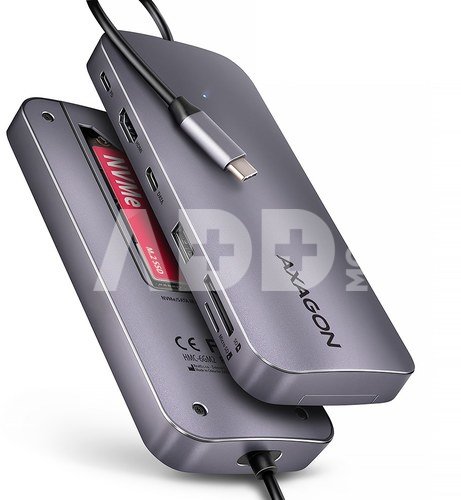 AXAGON HMC-6GM2 USB hub 6in1 10Gbps HDMI M.2 NVME PD