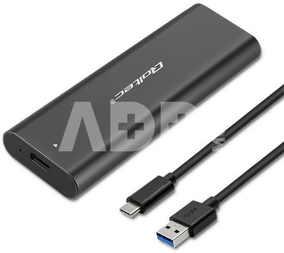 Qoltec Enclosure for M2 SATA SSD, NGFF, USB type C